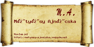 Mátyásy Ajnácska névjegykártya